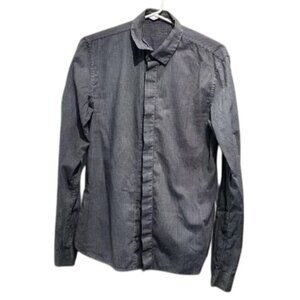 Prada slim-fit button-down shirt grey men size 39